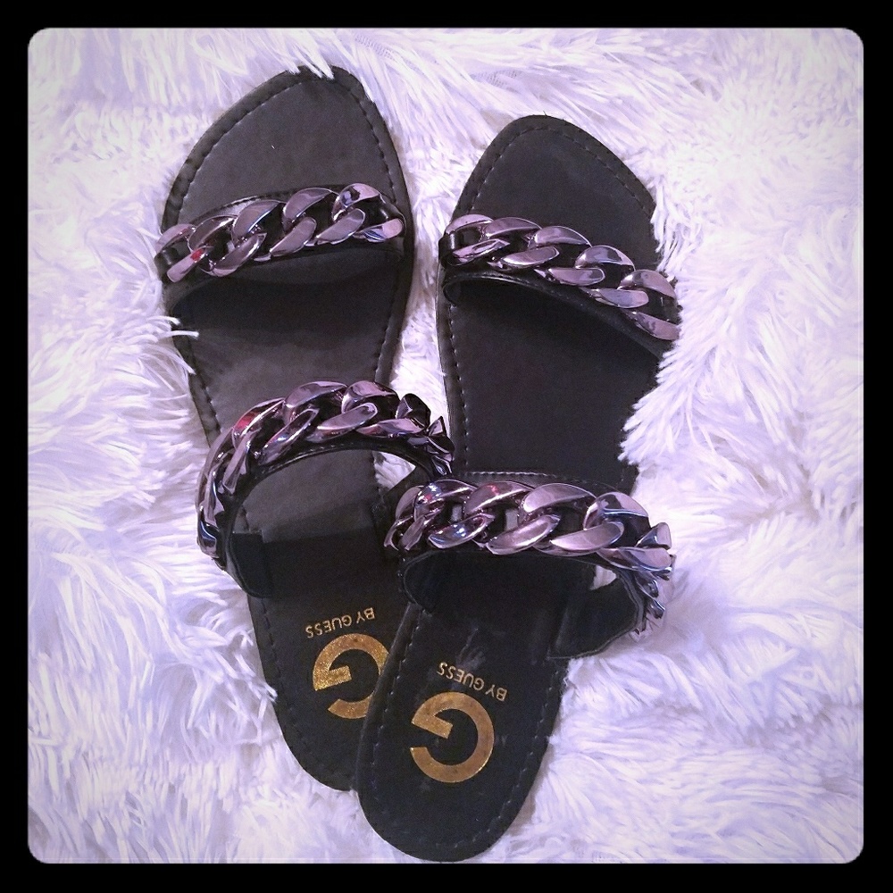 GUESS black & silver rock n roll sandal